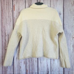 Womens Cashmere XL Cream Beige Chevron Sweater Turtleneck Nordstrom Halogen